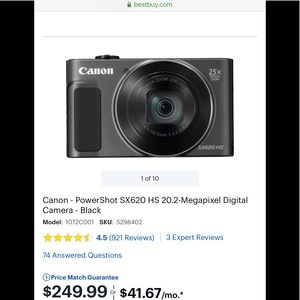 Canon PowerShot SX620 HS 20.2-Megapixel Camera